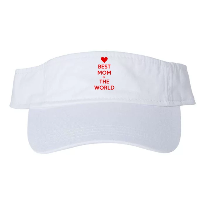 Best Mom In The World Heart Gift Valucap Bio-Washed Visor