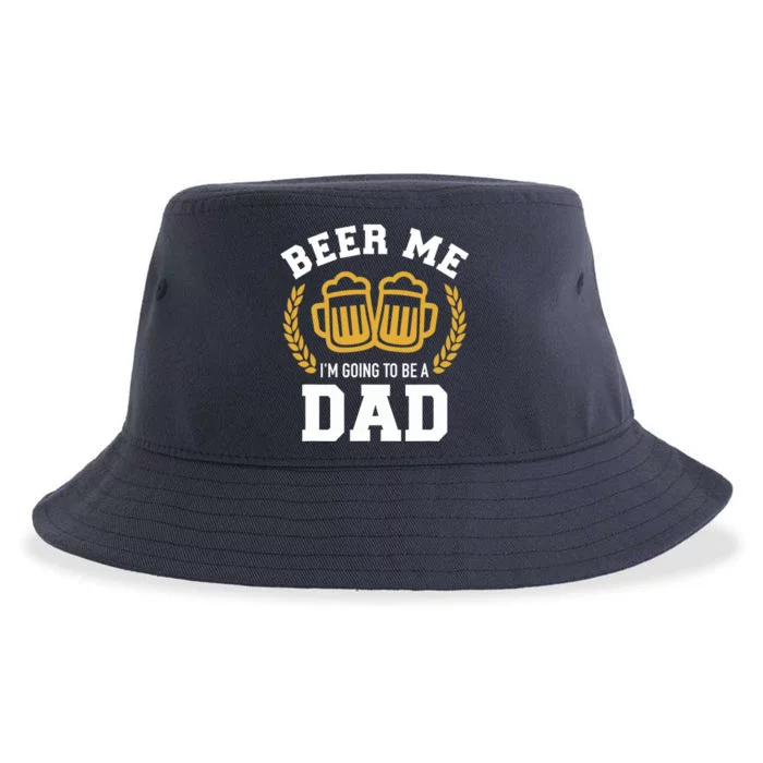 Beer me I'm going to be a dad baby announcement Sustainable Bucket Hat