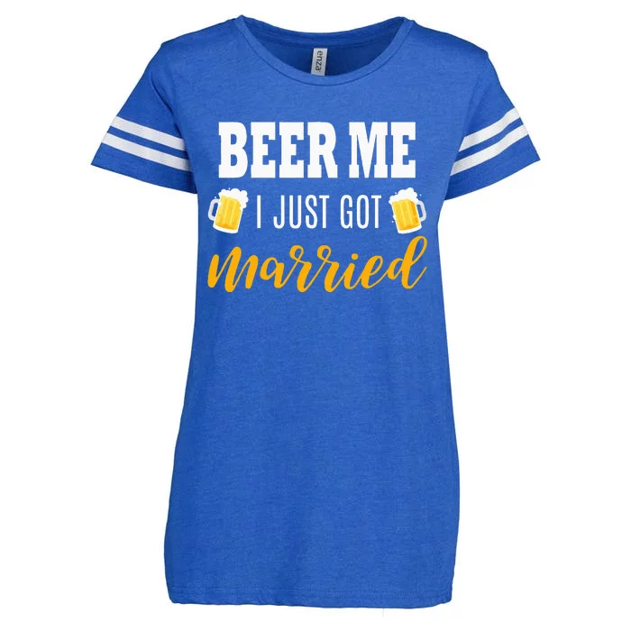 Beer Me I Just Got Married Wedding Enza Ladies Jersey Football T-Shirt