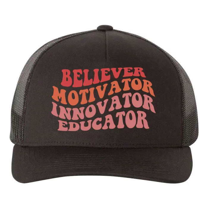 Believer Motivator Innovator Educator Yupoong Adult 5-Panel Trucker Hat