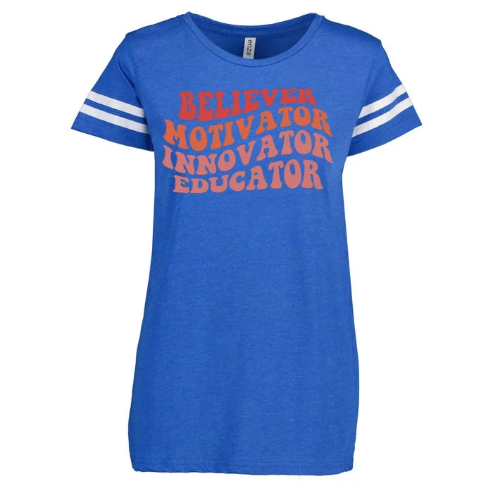 Believer Motivator Innovator Educator Enza Ladies Jersey Football T-Shirt