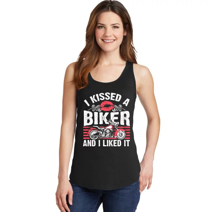 Bikers Motorcycling I Kissed A Biker And I Liked It Ladies Essential Tank