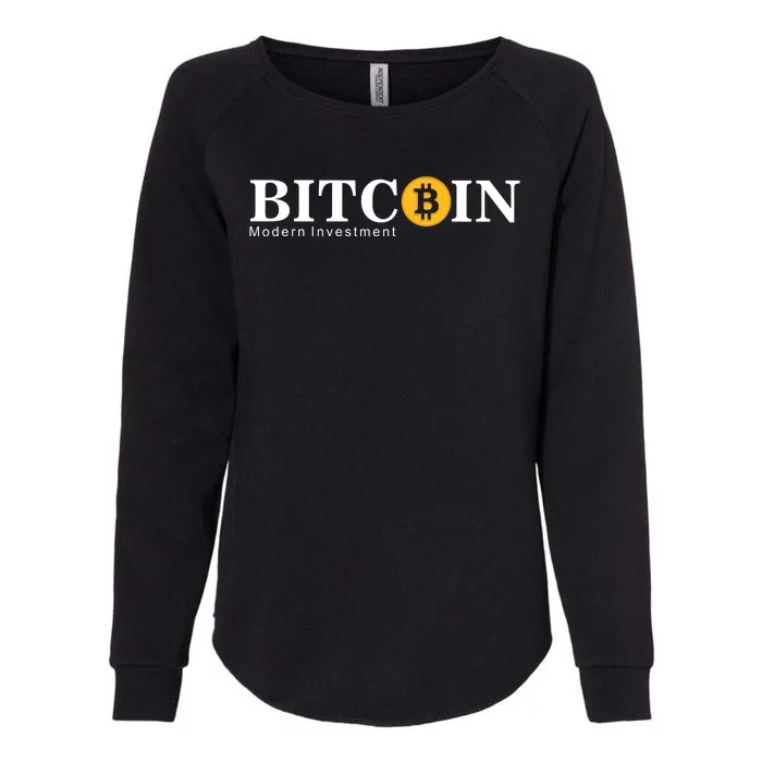 Bitcoin Modern Investment Womens California Wash Sweatshirt