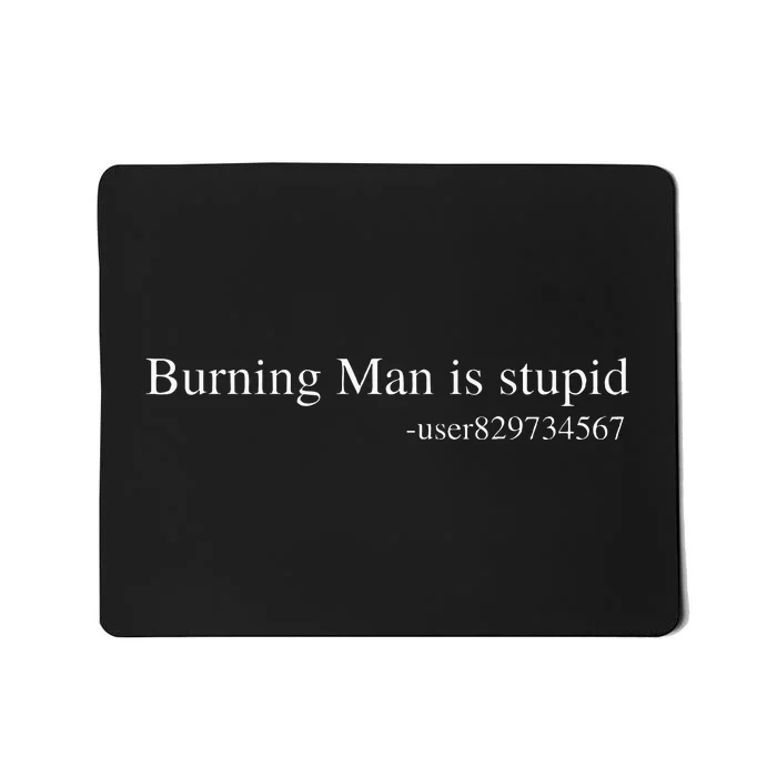 Burning Man Is Stupid Rave Edm Techno House Music Festival Mousepad