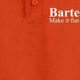 Bartenders Make It Fun To Swallow Gift Funny Bartending Cool Gift Dry Zone Grid Performance Polo