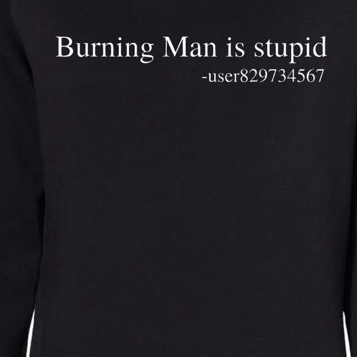 Burning Man Is Stupid Rave Edm Techno House Music Festival Womens California Wash Sweatshirt