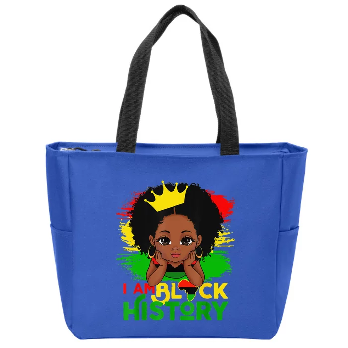 Black Melanin I Am Black History BHM Black Pride Zip Tote Bag