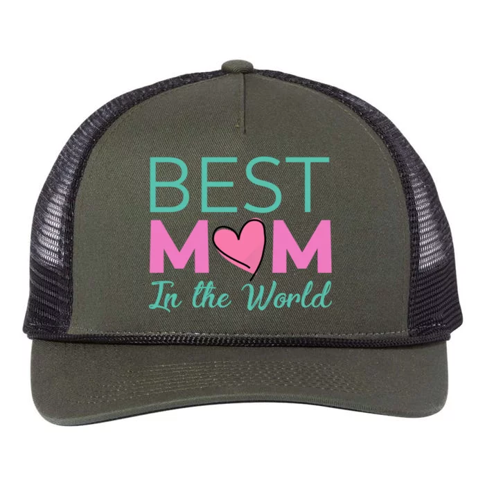 Best Mom in the World - for mom Retro Rope Trucker Hat Cap