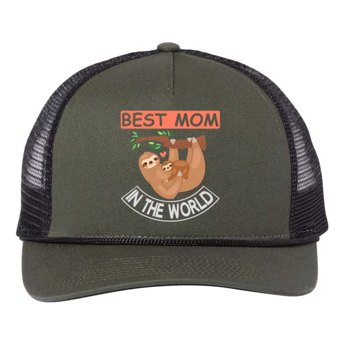 Best Mom In The World Retro Rope Trucker Hat Cap