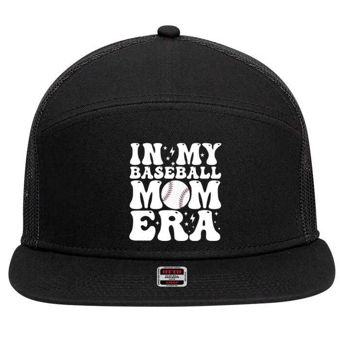 Baseball Mom In My Baseball Mom Era 7 Panel Mesh Trucker Snapback Hat