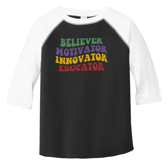 Believer Motivator Innovator Educator Toddler Fine Jersey T-Shirt