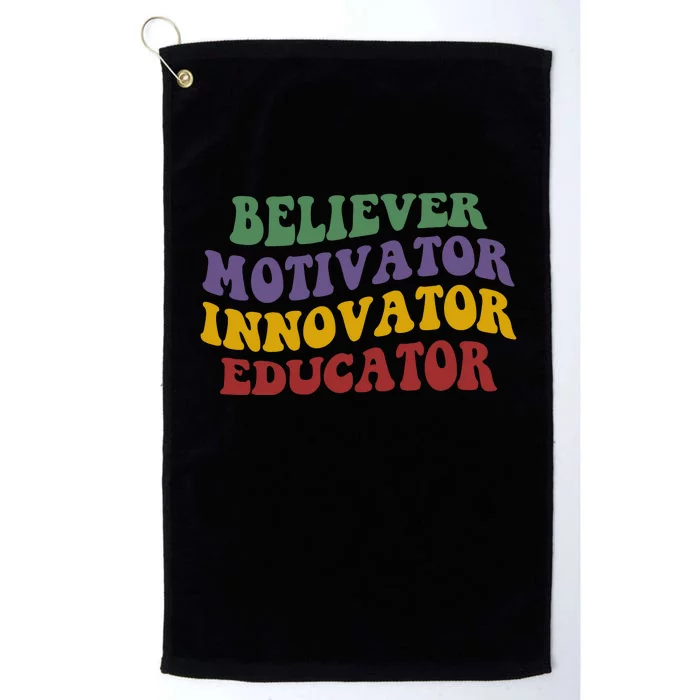 Believer Motivator Innovator Educator Platinum Collection Golf Towel