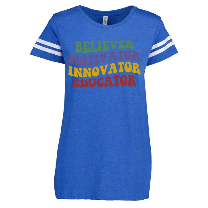 Believer Motivator Innovator Educator Enza Ladies Jersey Football T-Shirt