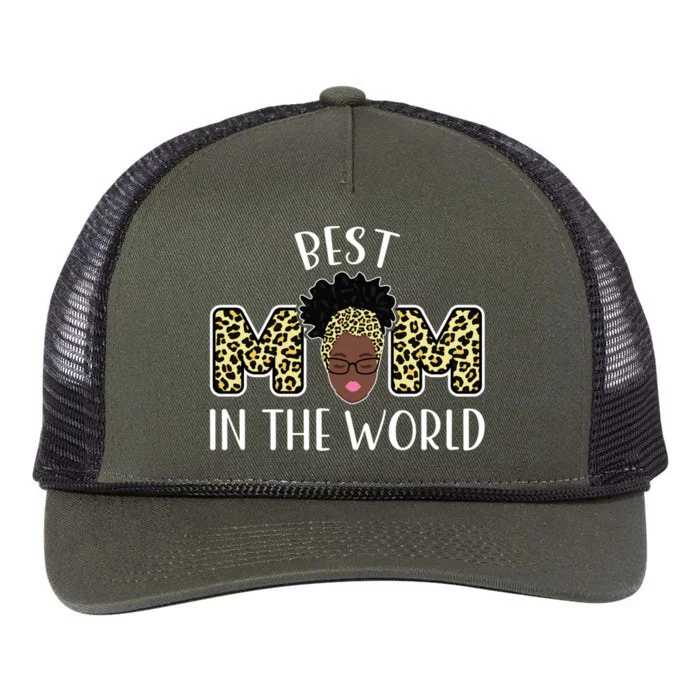 Best Mom In The World Grandma Gift Retro Rope Trucker Hat Cap