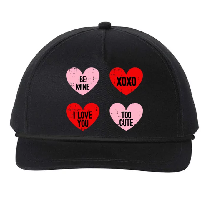 Be Mine I Love You Valentines Day Cute Vgiftday Heart Gift Snapback Five-Panel Rope Hat