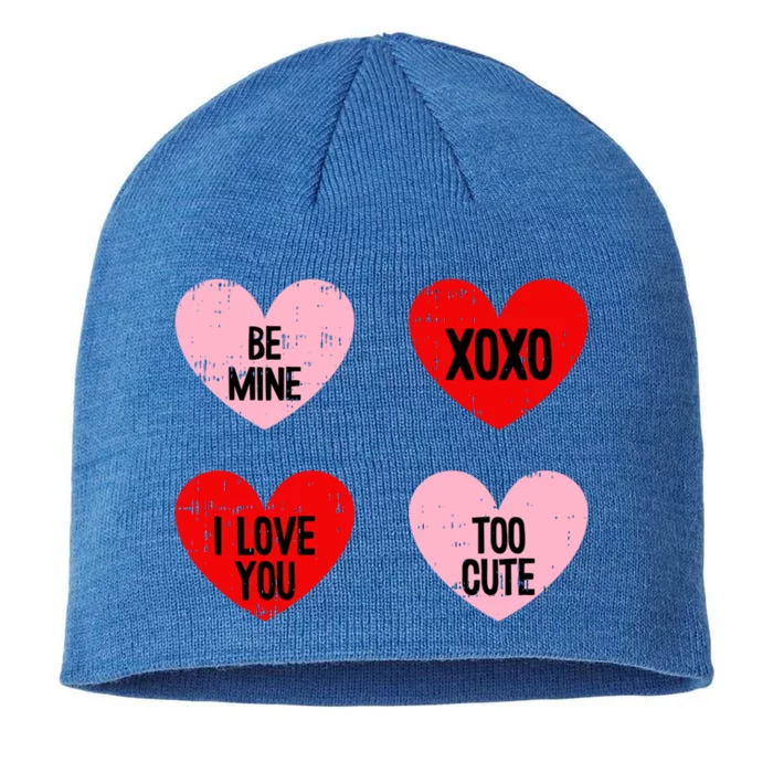 Be Mine I Love You Valentines Day Cute Vgiftday Heart Gift 8 1/2in Sustainable Knit Beanie