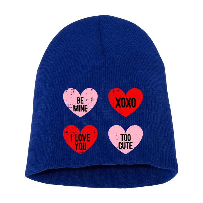 Be Mine I Love You Valentines Day Cute Vgiftday Heart Gift Short Acrylic Beanie