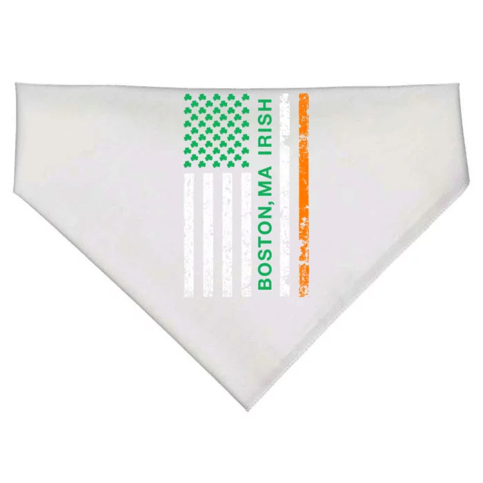 Boston Massachusetts Irish American Patriotic Us Flag Gift USA-Made Doggie Bandana