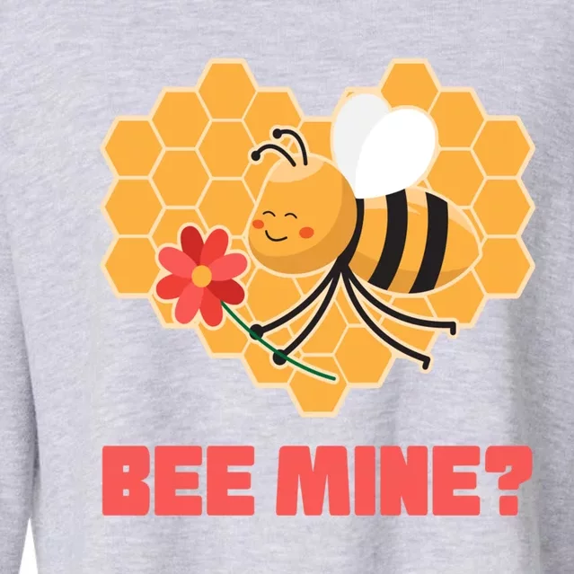 Bee Mine? I Valentine's Day Couples In Love Rotic Bees Cool Gift Cropped Pullover Crew