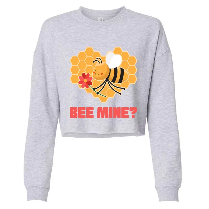 Bee Mine? I Valentine's Day Couples In Love Rotic Bees Cool Gift Cropped Pullover Crew