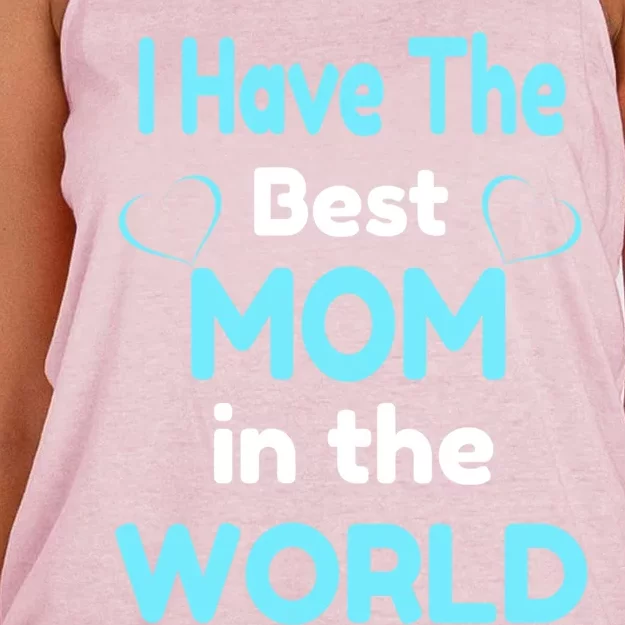 Best Mom In The World Mothers Day Gift Women's Knotted Racerback Tank