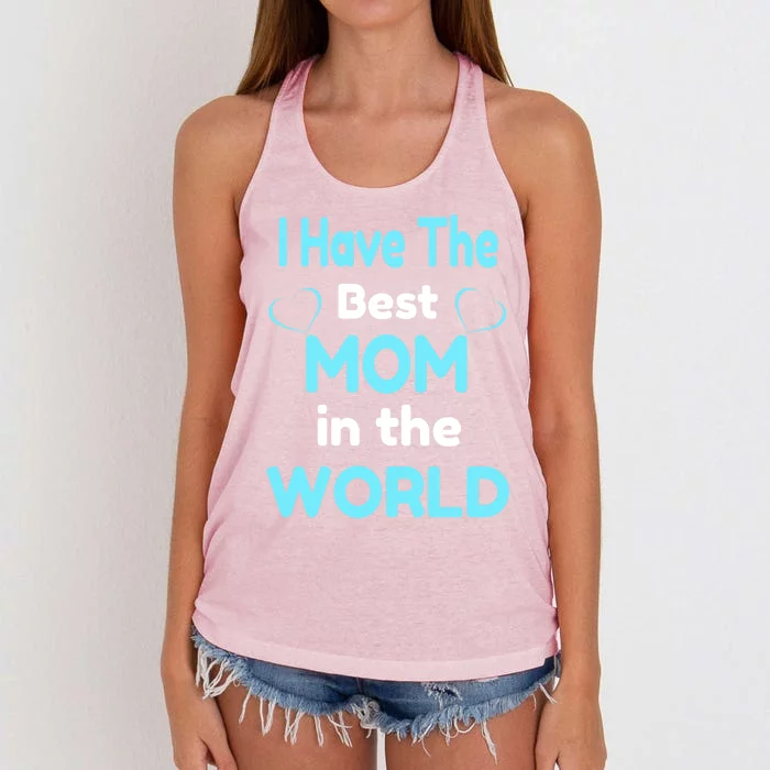 Best Mom In The World Mothers Day Gift Women's Knotted Racerback Tank