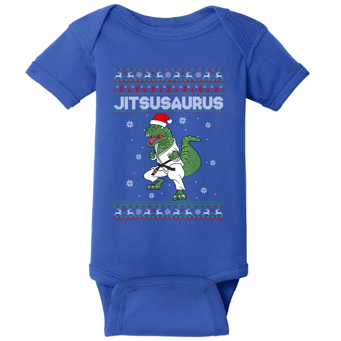 Brazilian Mma Jiu Jitsu Jitsusaurus Dinosaurs Ugly Christmas Great Gift Baby Bodysuit