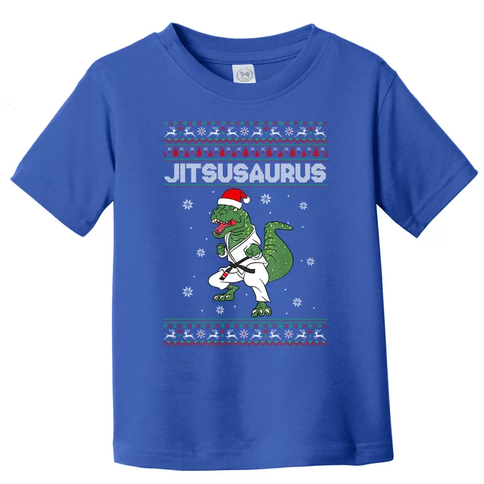 Brazilian Mma Jiu Jitsu Jitsusaurus Dinosaurs Ugly Christmas Great Gift Toddler T-Shirt