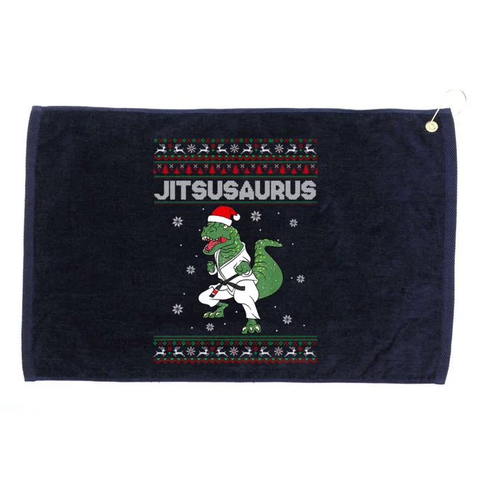 Brazilian Mma Jiu Jitsu Jitsusaurus Dinosaurs Ugly Christmas Great Gift Grommeted Golf Towel