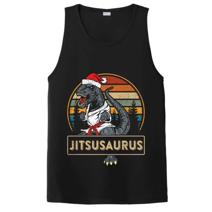 Brazilian Mma Jiu Jitsu Jitsusaurus Dinosaurs Christmas Gift Performance Tank