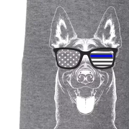 Belgian Malinois K9 Unit Thin Blue Line Flag Police Gift Cute Gift Doggie 3-End Fleece Hoodie