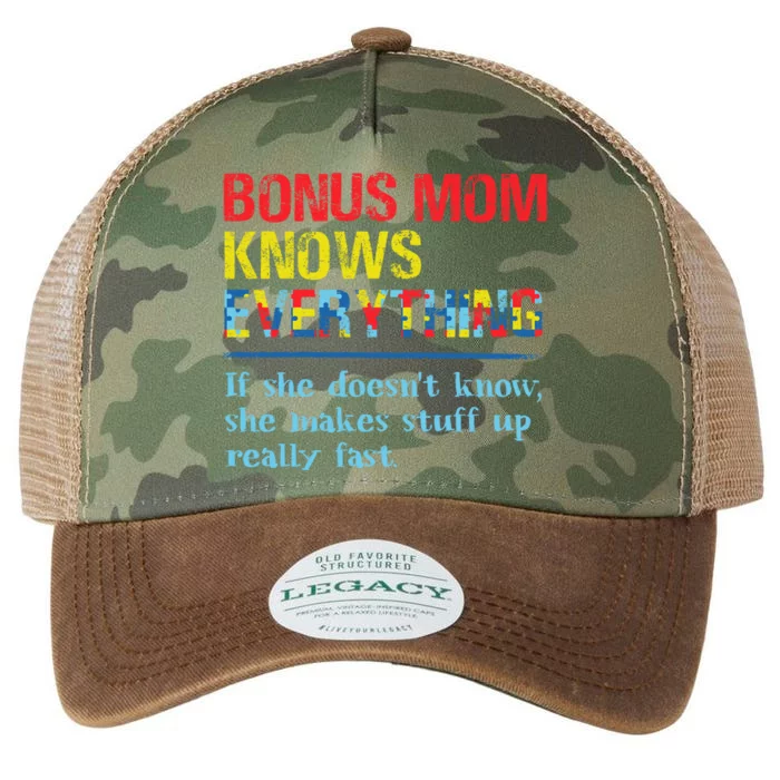 Bonus Mom Knows Everything Puzzle Autism Awareness Gift Legacy Tie Dye Trucker Hat