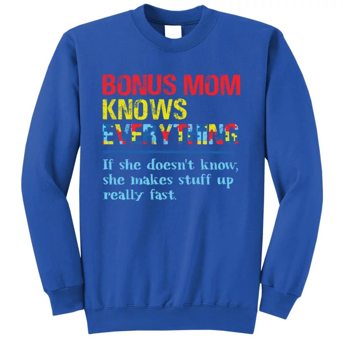 Bonus Mom Knows Everything Puzzle Autism Awareness Gift Tall Sweatshirt