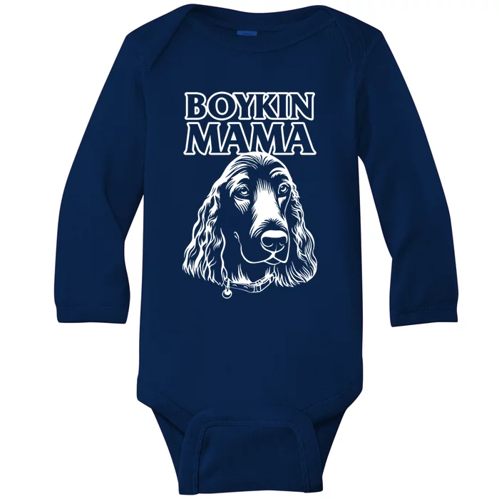 Boykin Mama Kin Spaniel Hunting Dog Mom Mothers Day Great Gift Baby Long Sleeve Bodysuit