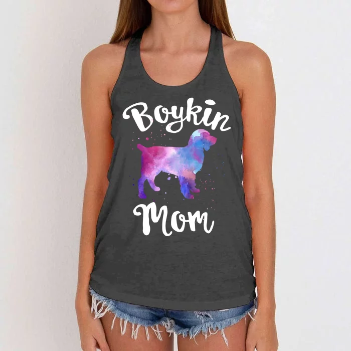 Boykin Mom Kin Spaniel Hunting Dog Mom Mama Mothers Day Funny Gift Women's Knotted Racerback Tank