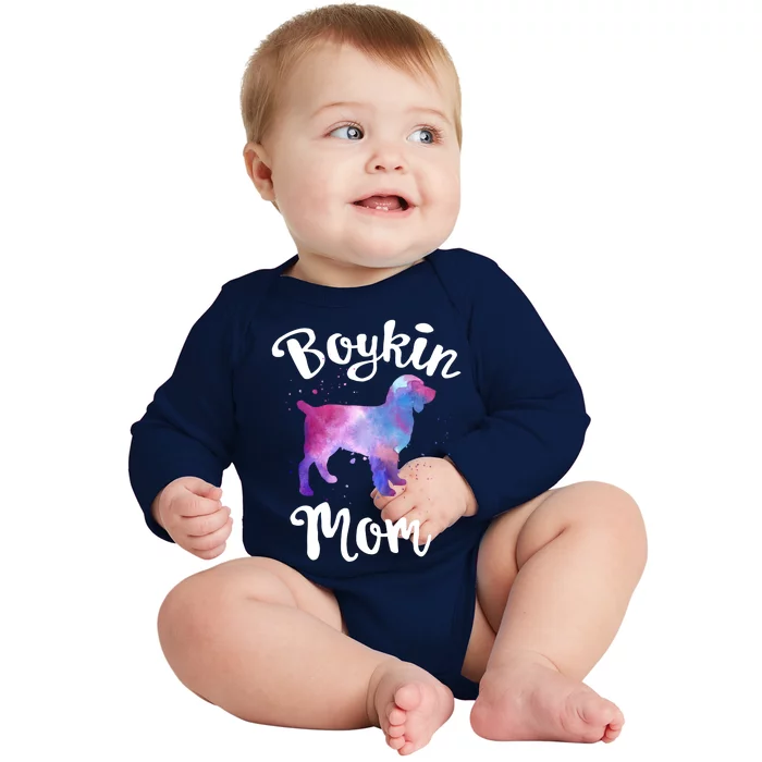 Boykin Mom Kin Spaniel Hunting Dog Mom Mama Mothers Day Funny Gift Baby Long Sleeve Bodysuit