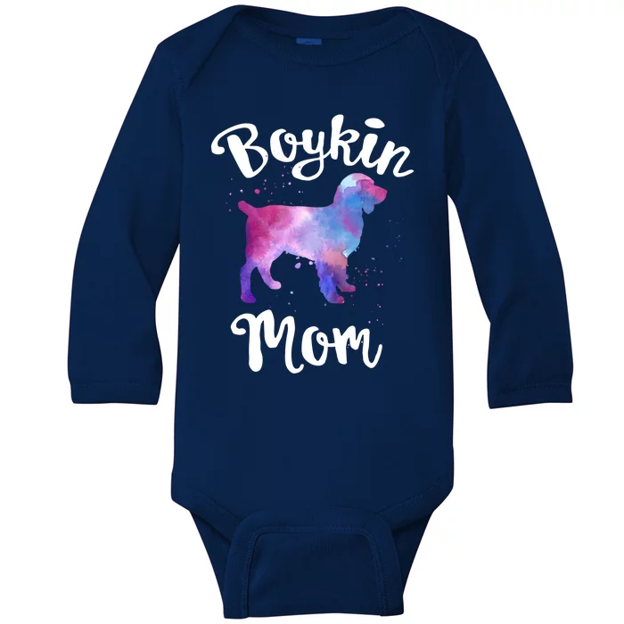 Boykin Mom Kin Spaniel Hunting Dog Mom Mama Mothers Day Funny Gift Baby Long Sleeve Bodysuit