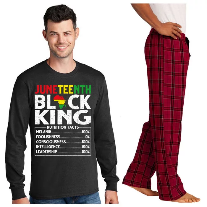 Black Melanin King Nutritional Facts African Blm Juneteenth Great Gift Long Sleeve Pajama Set