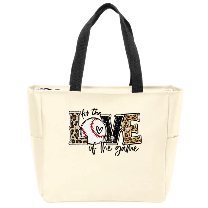 Baseball Mom Leopard For The Love Of The Game Baseball Zip Tote Bag