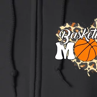 Basketball Mom Leopard Outfit Mother's Day Full Zip Hoodie