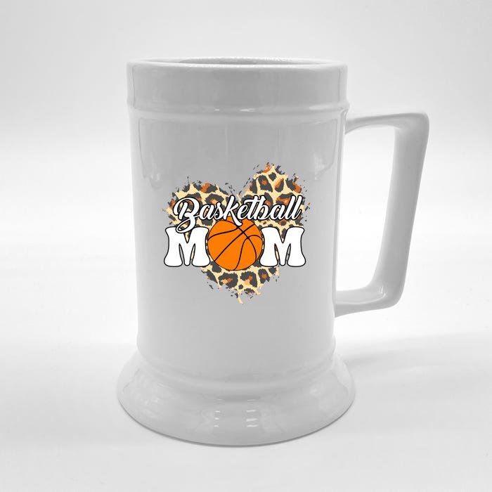 Basketball Mom Leopard Outfit Mother's Day Front & Back Beer Stein