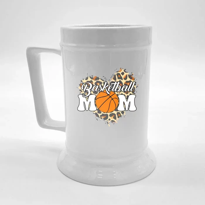 Basketball Mom Leopard Outfit Mother's Day Front & Back Beer Stein