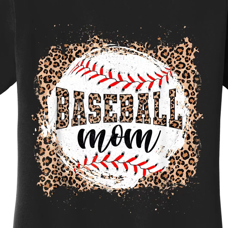 Baseball Mom Leopard Tee Mothers Day Ball Mama Women's T-Shirt