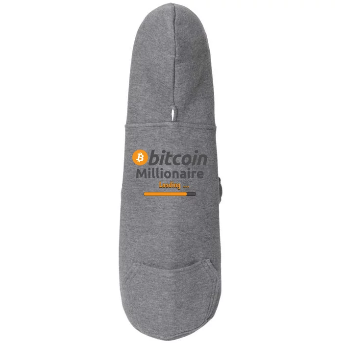 Bitcoin Millionaire Loading, Funny Bitcoin, Cryptocurrency, Bitcoin Crypto Doggie 3-End Fleece Hoodie