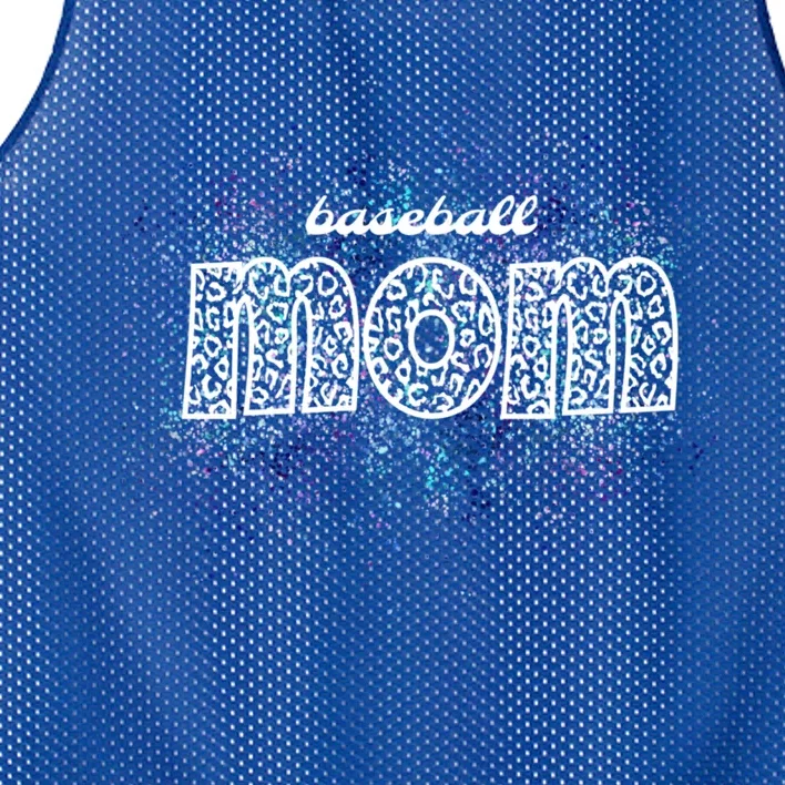 Baseball Mom Leopard Print Proud Baseball Mom Biggest Fan Cute Gift Mesh Reversible Basketball Jersey Tank