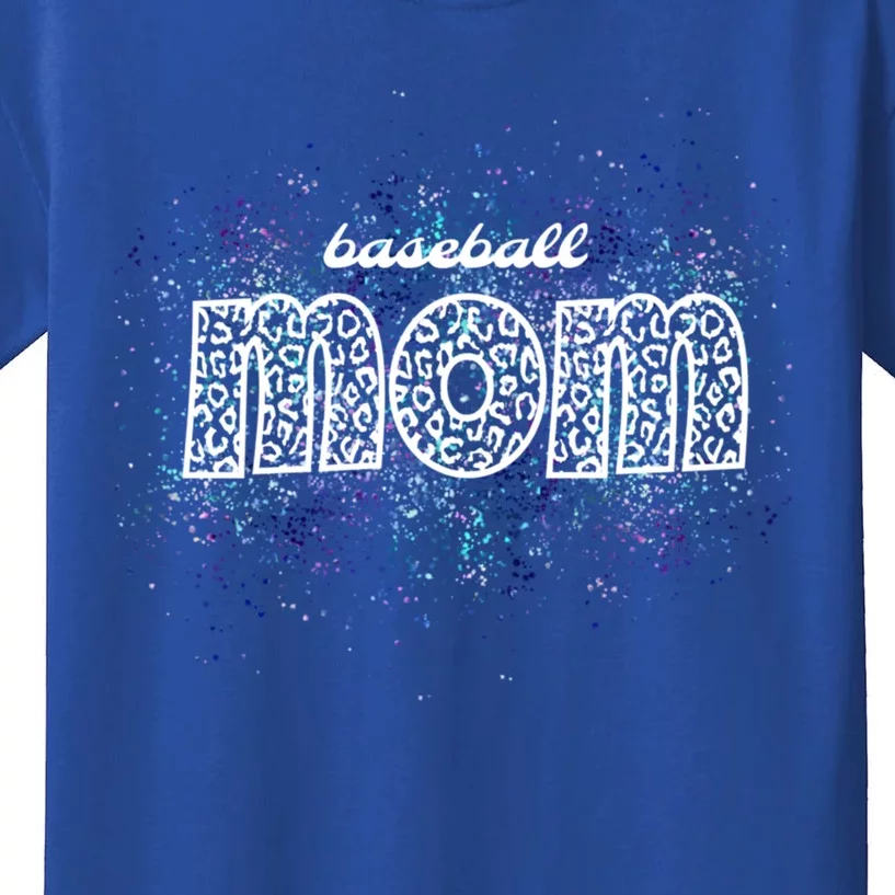 Baseball Mom Leopard Print Proud Baseball Mom Biggest Fan Cute Gift Kids T-Shirt