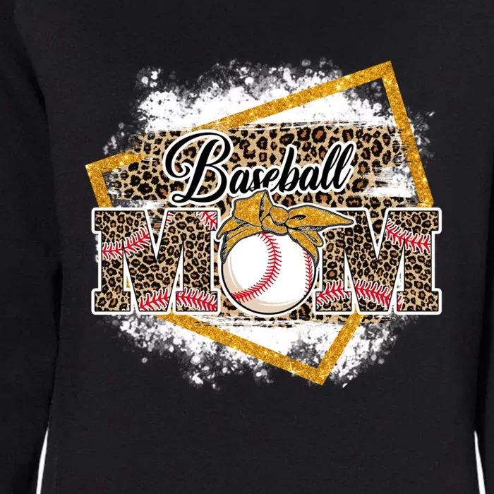 Baseball Mom Leopard Bleached Family Matching Gift Womens California Wash Sweatshirt