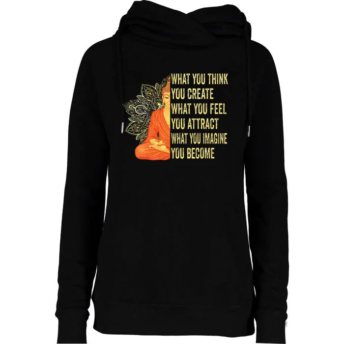 Buddha Meditation Law Of Attraction Womens Funnel Neck Pullover Hood