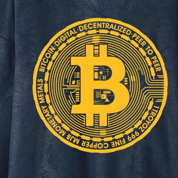 Bitcoin Matrix Logo Cryptocurrency Hooded Wearable Blanket