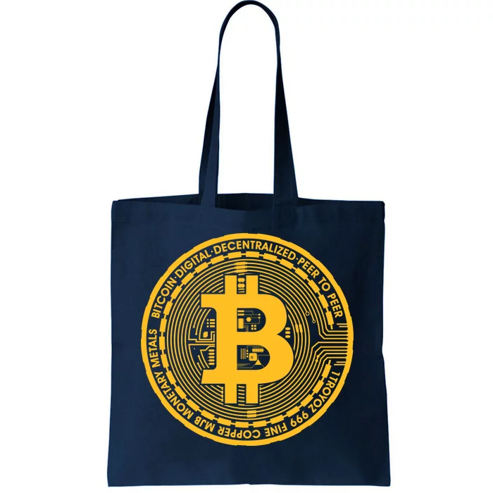 Bitcoin Matrix Logo Cryptocurrency Tote Bag